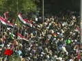 Baghdad Protesters Bring Down Effigy of Bush - English